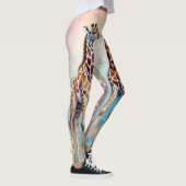 Paar Giraffes in liefde in een pasteltuin Leggings (Rechts)