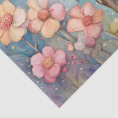 Paar Giraffes in liefde in een pasteltuin Tissuepapier (Detail)