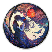 Paar Glas in lood keramische knop (Voorkant)