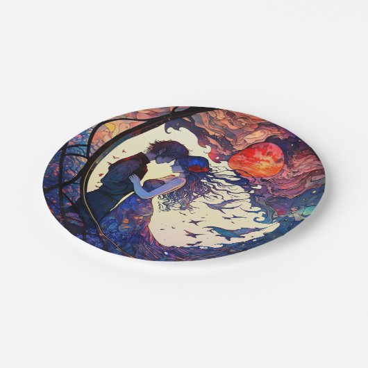 Paar Glas in lood Papieren Borden Papieren Bordje (Gekanteld)