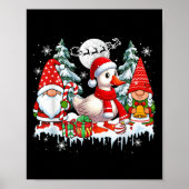 Paar Gnomes Santa Goose Kerstbomen Boer F Poster (Voorkant)
