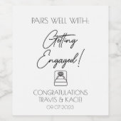 Paar goed bij: Getting Engaged Wine Label Wijn Etiket (Enkel label)