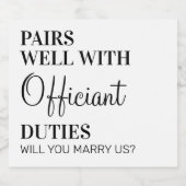 Paar goed met ambtenarenplichten ambtenarenhuwelij sparkling wijnetiket (Enkel label)