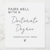 Paar goed met een doctoraat Doctor Wijn Etiket (Enkel label)