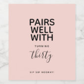 Paar goed met - Minimale Typografische Leeftijd Wijn Etiket (Enkel label)