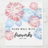 Paar goed met vuurwerk - het etiket van de 4 juli (Enkel label)