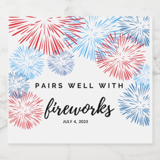 Paar goed met vuurwerk - het etiket van de Vierde  (Enkel label)