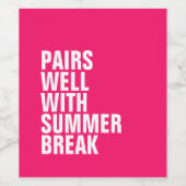 Paar goed met zomerse grappige roze wijn etiket (Enkel label)