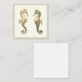 Paar Golden Seahorses Zee Ocean Animal Wildlife Notitiekaartje (Voorkant / Achterkant)