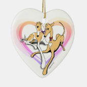 Paar Greyhound Dogs Art Keramisch Ornament (Rechts)