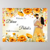 Paar haldi welkom teken Maiyan signage Poster (Voorkant)