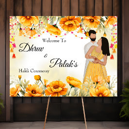 Paar haldi welkom teken Maiyan signage Poster