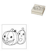 Paar Halloweenpompoenen Rubberstempel (Gestempeld)