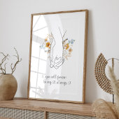 Paar Hand in Hand Floral Line Art Poster