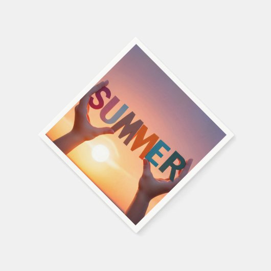 Paar Handen Holding Zomer Tekst Servet (Hoek)