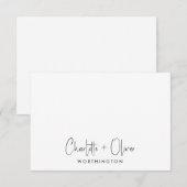 Paar Handgeschreven Namen Huwelijk Monogram Notitiekaartje (Voorkant / Achterkant)