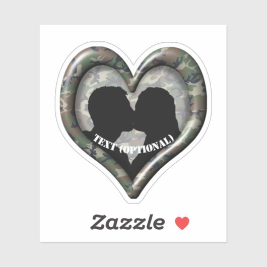 Paar Hart Bos Camouflage Sticker (Vel)