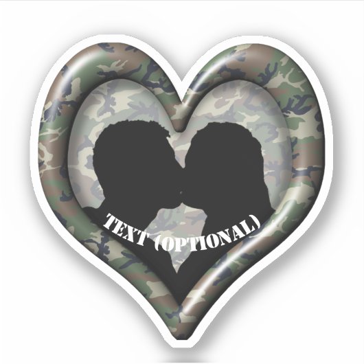 Paar Hart Bos Camouflage Sticker (Voorkant)