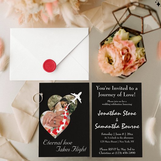 Paar hart foto, romantisch, modern, bruiloft kaart