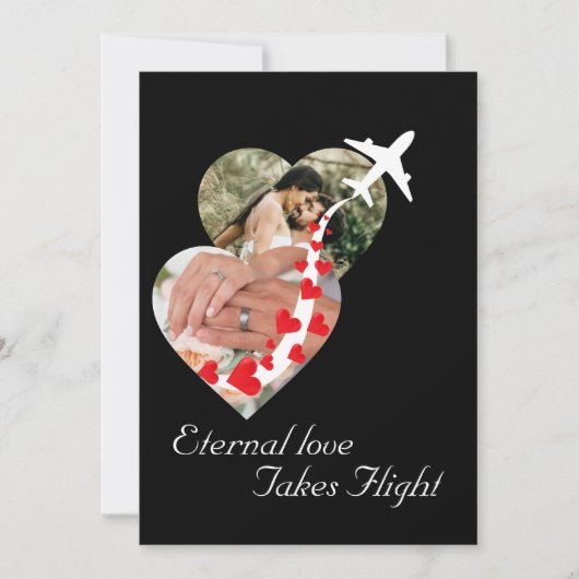 Paar hart foto, romantisch, modern, bruiloft kaart (Voorkant)