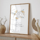 Paar Hart Vorm Handen Bloemen Lijn Kunst Poster