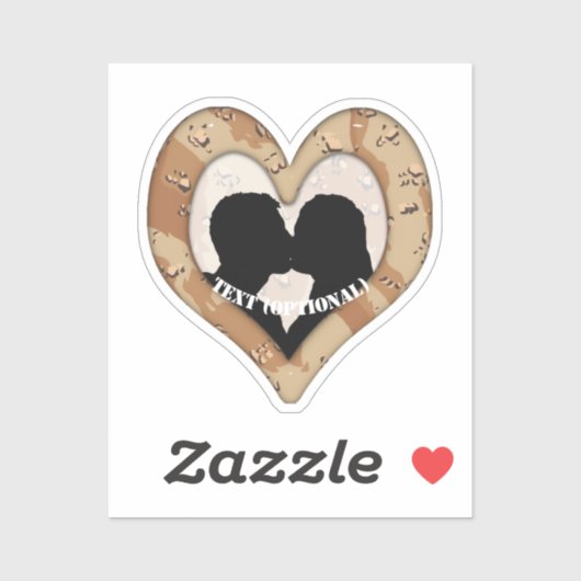 Paar hart woestijn camouflage sticker (Vel)