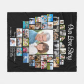 Paar Hartvorm 40 foto's Ons liefdesverhaal Fleece Deken (Voorkant (Horizontaal))