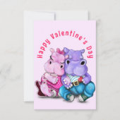 Paar Hippo Liefde Valentijnsdag Kaart - Grappig (Voorkant)