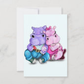 Paar Hippo Liefde Valentijnsdag Kaart - Grappig (Achterkant)