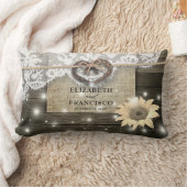 Paar Hoefijzer Hart Kantwerk Zonnebloem Houten Bru Kussen (Deken)