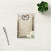Paar Hoefijzer Hart Lace Hydrangea Wood Weddenscha Post-it® Notes (Kantoor)