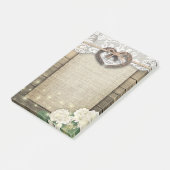 Paar Hoefijzer Hart Lace Hydrangea Wood Weddenscha Post-it® Notes (Schuin)