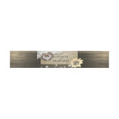 Paar Hoefijzer Heart Lace Sunflower Wood Weddensch Uitnodigingen Wikkel (Vlak)