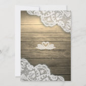 Paar Hoefijzer Heart Lace Wood Hydrangea Weddensch Kaart (Achterkant)