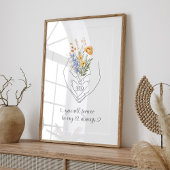 Paar Holding Handen Hart Vorm Bloemen Lijn Kunst Poster