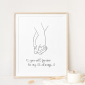 Paar Holding Handen Line Art Poster