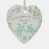 Paar Holiday Zee Turtle Coastal Beach Ornament (Rechts)