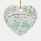 Paar Holiday Zee Turtle Coastal Beach Ornament (Voorkant)