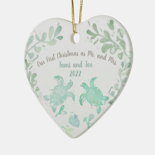 Paar Holiday Zee Turtle Coastal Beach Ornament (Links)