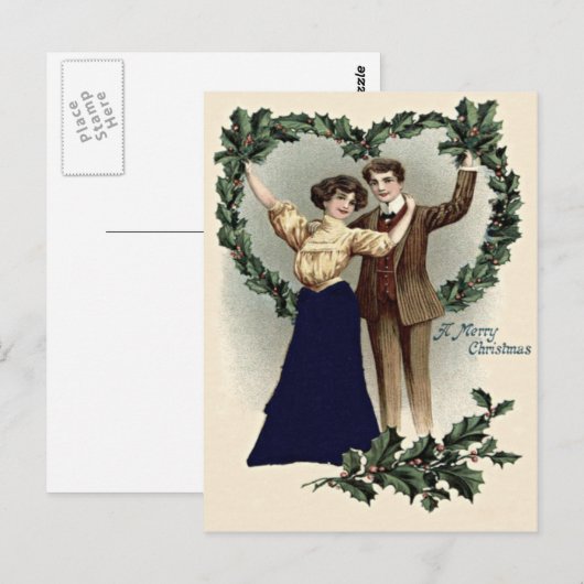 Paar Holly Hart Garland Briefkaart (Voorkant / Achterkant)