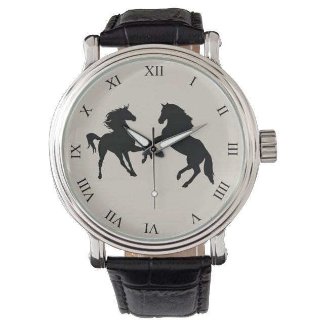 Paar Horse Watch Horloge (Voorkant)