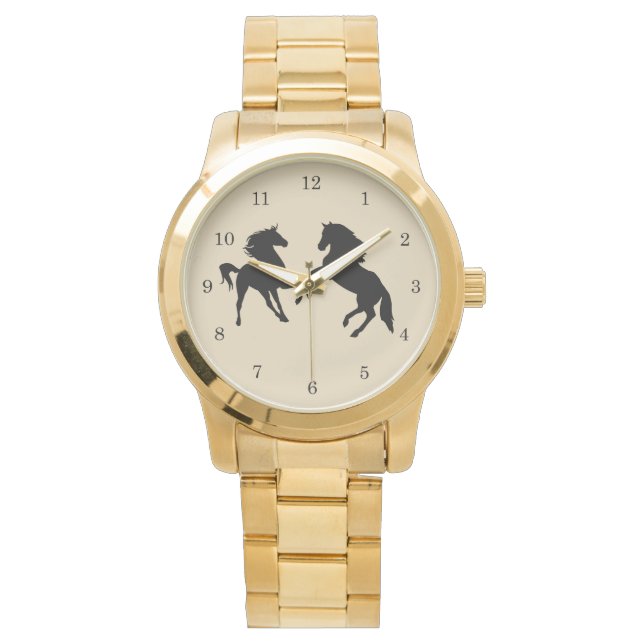 Paar Horse Watch Horloge (Voorkant)