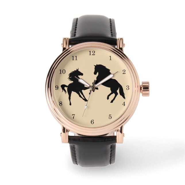 Paar Horse Watch Horloge (Voorkant)