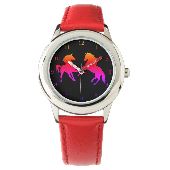 Paar Horse Watch Horloge (Voorkant)
