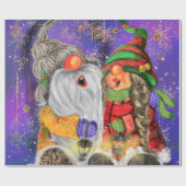 Paar Hugged Gnomen die vrolijk kerstlied zingen Cadeaupapier (Vlak)