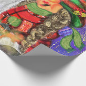 Paar Hugged Gnomen die vrolijk kerstlied zingen Cadeaupapier (Hoek)