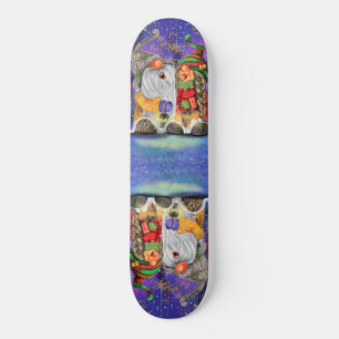 Paar Hugged Gnomen die vrolijk kerstlied zingen Persoonlijk Skateboard