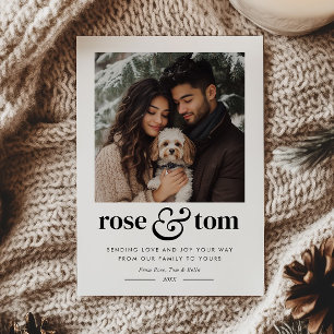 Paar Huisdier Vakantie Hart Foto Feestdagenkaart