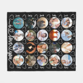 Paar I LOVE YOU 20 Fotocollage Harten Namen Fleece Deken (Voorkant (Horizontaal))