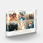 Paar Ik hou van je 6 Fotocollage Goud Script Fotoblokken (Links)